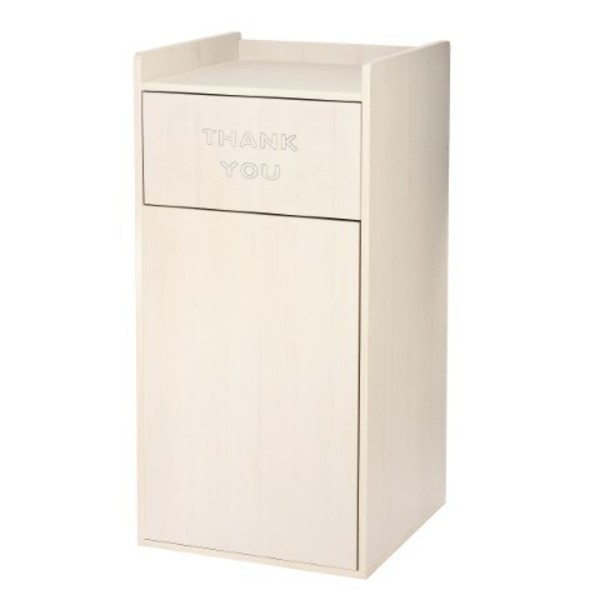 Alpine Industries White 40 Gallon Wood Receptacle Enclosure with Drop Hole and Tray Shelf ALP476-WHI